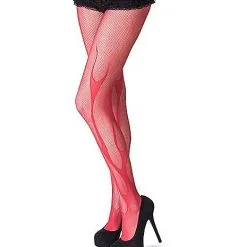 Spirit Halloween Red Devil Flame Fishnet Stockings