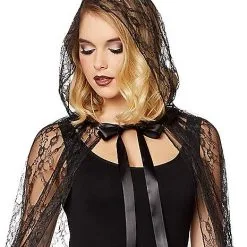 Spirit Halloween Adult Black Lace Cape -Toddler Costumes Shop 01479922 c