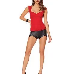 Spirit Halloween Adult Red Lace Cap Sleeve Corset -Toddler Costumes Shop 01572684 c