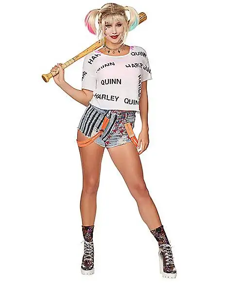Spirit Halloween Distressed Harley Quinn T Shirt - Birds Of Prey 4 Spirit Halloween Distressed Harley Quinn T Shirt - Birds Of Prey - Image 2